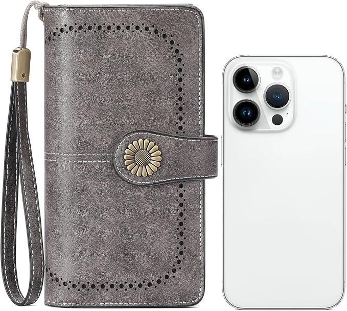 SENDEFN Wallets for Women Leather Credit Card Holder with RFID Blocking Large Capacity Wristlet | with RFID Blocking - Image 5