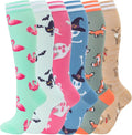 fenglaoda Compression Socks for Women Men Support Circulation 6 Pairs Socks For Nurse, Travel, Flight by fenglaoda