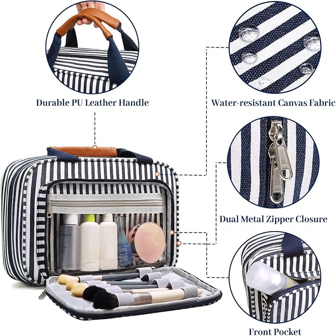 Hanging Travel Toiletry Bag,Large Capacity Cosmetic Travel Toiletry Organizer for Women with 4 Compartments & 1 Sturdy Hook,Perfect for Travel/Daily Use/Christmas - Image 4