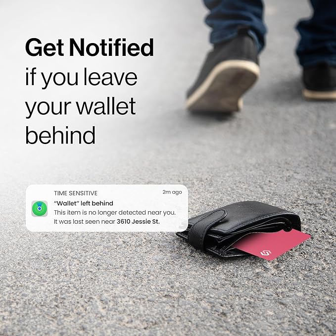SPOTMINDERS Apple MFi Certified Credit Card Wallet Tracker PRO Pink (iOS Only) Travel Essentials for Women Works with Apple Find My Rechargeable Tracking Card IP68 0.07in Slim Item Finder for Passport - Image 5
