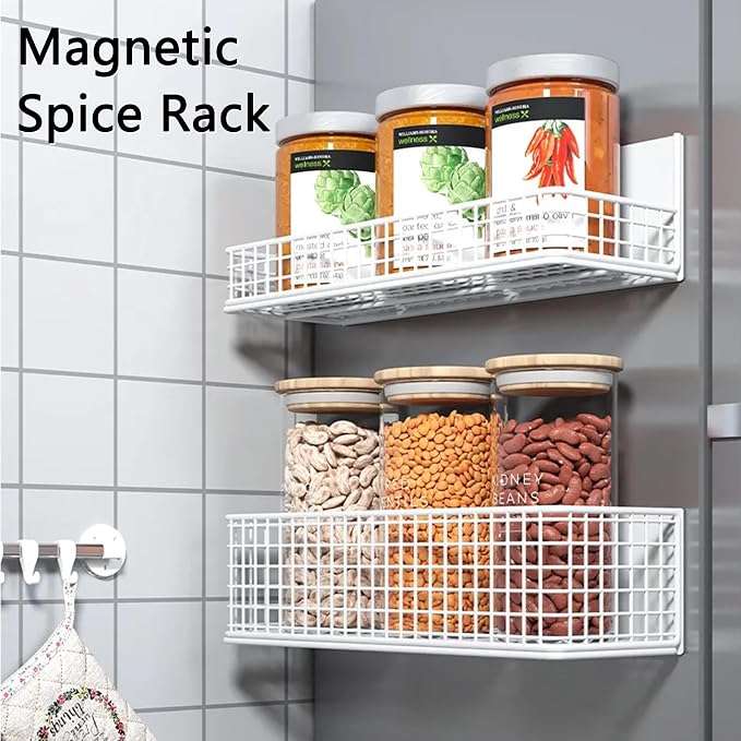 Magnetic Shelf Fridge Basket Bin for Whiteboard Washer Dryer Locker Cabinet | No Drilling Or Tools Needed, Reusable Magnet Organizer Classroom Office Home Kitchen Laundry Storage Rack Container Holder - Image 5