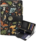 Mushroom Wallet Women RFID Goth Passport Holder Credit Card Holder | 6.7" x 4.4" x 1.3" Bifold, Travel billfold, Zipper Pocket, PU Leather, Clutch, Purse, ID Window, Pen Holder, Gift Ladies Girl by Mavellin