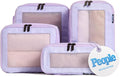 Compression Packing Cubes for Travel, 4-Pack, Purple | Solves overpacking, 4-Piece set fits most carry-ons, 50% Space savings, Compression luggage organizer bags by Aerotrunk