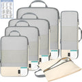 BAGAIL Lightweight Compression Packing Cubes for Travel, 6 Set, Beige | Salis Nylon Fabric,Anti-Tearing,Save Space,SBS Zippers,Packing List,PVC Tag Pocket,Custom Labels,Visible Mesh,Portable Handel by BAGAIL