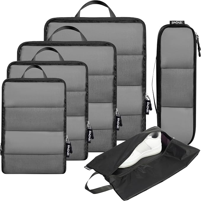 BAGAIL 6 Set Ultralight Compression Packing Cubes Packing Organizer for Travel Accessories Luggage Suitcase Backpack by BAGAIL