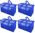 TICONN 4 Pack Extra Large Moving Bags Heavy Duty with Zippers & Carrying Handles, Durable Storage Bags Moving Boxes for Closet Organizers and Storage (4 Pack, Blue) by TICONN
