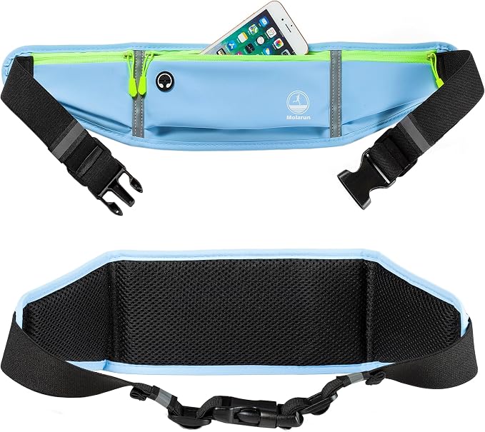 Running Belt Slim Fanny Pack Jogging Pouch Phone Holder Waist Pack - Blue - Image 4