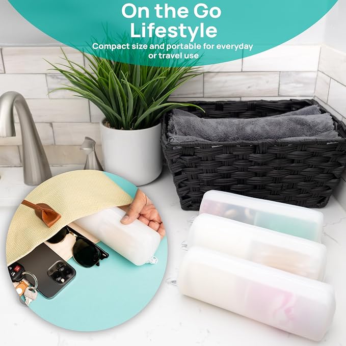 Cotton Round Swab Travel Case, 2-in-1 Beauty Organizer, (Cloud Grey) - Image 7