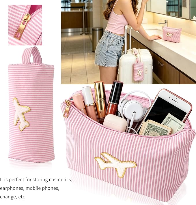 Travel Gifts for Women，Long Flight Essentials，Traveling Essentials for Women，International Travel Items Inclue Blanket with Bag，Neck Pillow，Makeup Storage Bag，Etc - Image 5