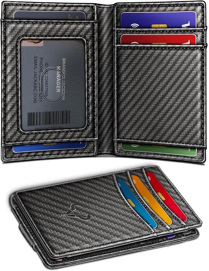 BULLIANT Magnetic Slim Leather Pocket Wallet Money Clip For Men 12Cards | RFID Blocking | Easy Access | Gift Boxed - Image 2