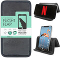 Airplane Phone Holder - Foldable Phone Stand for Plane Travel | Vegan Leather, Tabletop Mount Desk, Plane Tray Seat back, Treadmill, Fits iPhone Cell Phone, 9 x 4.3 in by FlightFlapbyFolden
