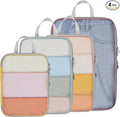 Cambond Mesh Compression Packing Cubes for Travel - 4 Set, Multi-color | Keep Clothes Sorted, See Through Mesh helps quickly find what you need, Compression Zip Design, Lightweight, Luggage Tidy by Cambond