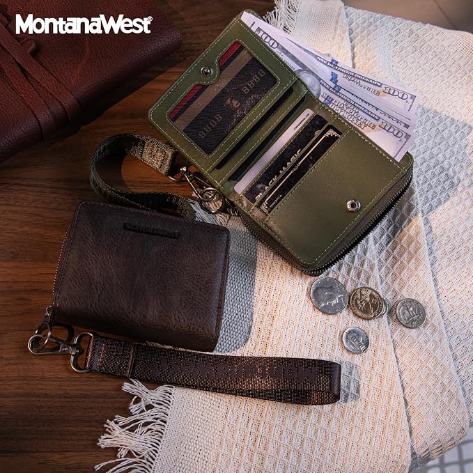 Montana West Small Wallet for Women Men Female Ladies with a Detachable Wristlet Women's Wallet with Rfid Blocking Lining Minimalist Lightweight & Easy to Carry - Image 2