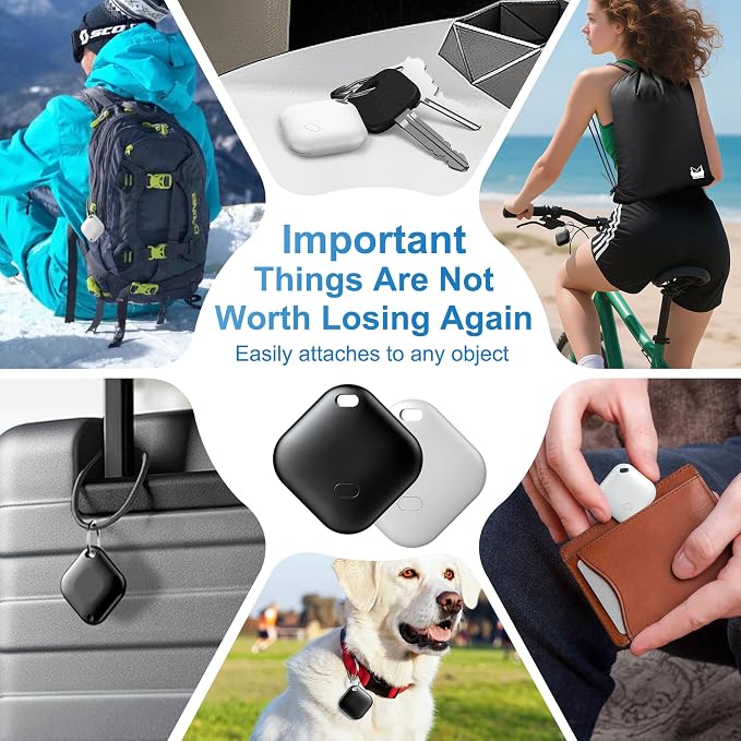 Tracker Tag for Android, Luggage Tracker with Case, Works via Google Find Hub App, Bluetooth Tracker Item Finder for Key, Backpack, Travel and Commute (black4) - Image 6