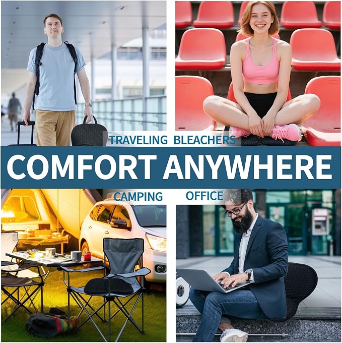 Portable Breathable Seat Cushion, Foldable Soft for Airplane Stadium | 3D mesh fabric lightweight for travel - Image 5
