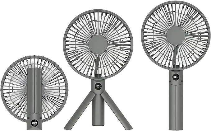 Quiet Handheld Desk Fan, Portable Fan Rechargeable, 12H Battery Life USB-C | 3000mAh hand held portable fan with digital display, 4 speeds and quiet airflow for desk, travel, dorm and office by Unknown