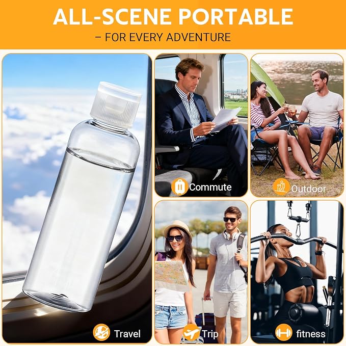 5 Pack 3.4 oz Travel Bottles for Toiletries, TSA Approved Leak Proof Refillable Travel Size Containers, Clear Plastic Shampoo Bottles for Lotion Conditioner - Image 7
