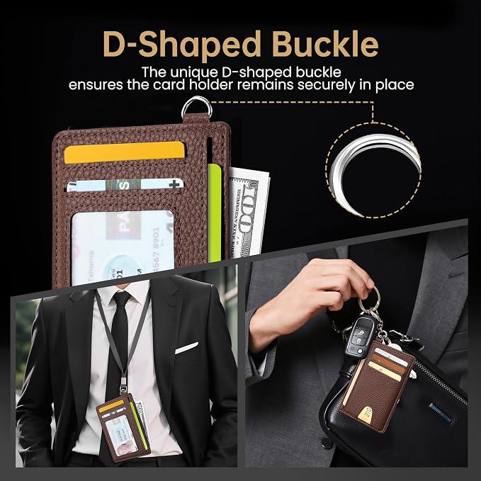 Mayski Slim Wallet, Credit Card Holder for Women, Minimalist Front Pocket RFID Blocking Card Cases, Small Wallet Women Men(Lichee Coffee) - Image 3