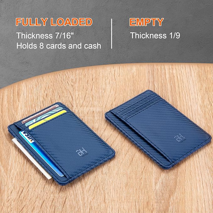GH GOLD HORSE Slim RFID Blocking Card Holder Minimalist Leather Front Pocket Wallet for Women | Slim - Image 7