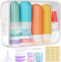 Travel Bottles for Toiletries 18Pack Containers Travel Size Toiletries | TSA Approved BPA Free Leak Proof Refillable Liqus Shampoo Air Travel Flights Vacation Getaways Colored by Landisun