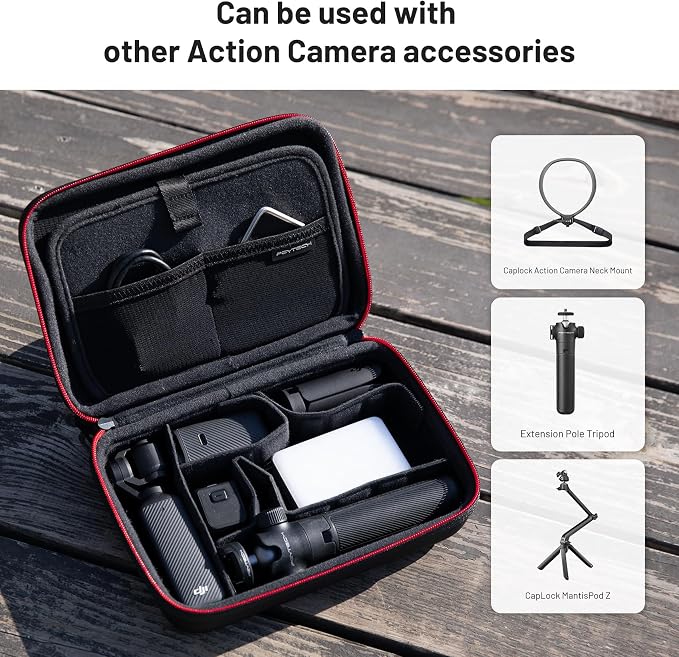 PGYTECH Camera Carrying Case Storage Box Handbag for Action Cameras | Splashproof Hardshell Hand Bag, Compatible with DJI OSMO Action 6/5 Pro/Pocket 4/3/Xtra Muse/Luna Ultra/Gopro/Insta360 - Image 6