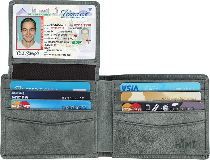 HIMI Wallet for Men-Genuine Leather RFID Blocking Bifold Stylish Wallet With 2 ID Window - Image 4