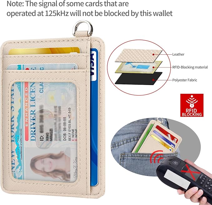 Slim Minimalist Front Pocket Wallet, RFID Blocking Credit Card Holder Wallet with Detachable D-Shackle for Men Women - Image 5