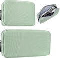 imComor Universal Electronics Accessories Case Bag, 2-Pack Portable Soft Carrying Case Bag Pouch Wire Cable Organizer for Hard Drive, Power Adapter, Laptop Mouse, Cosmetics Kit, Small+Big-Mint Green by imComor
