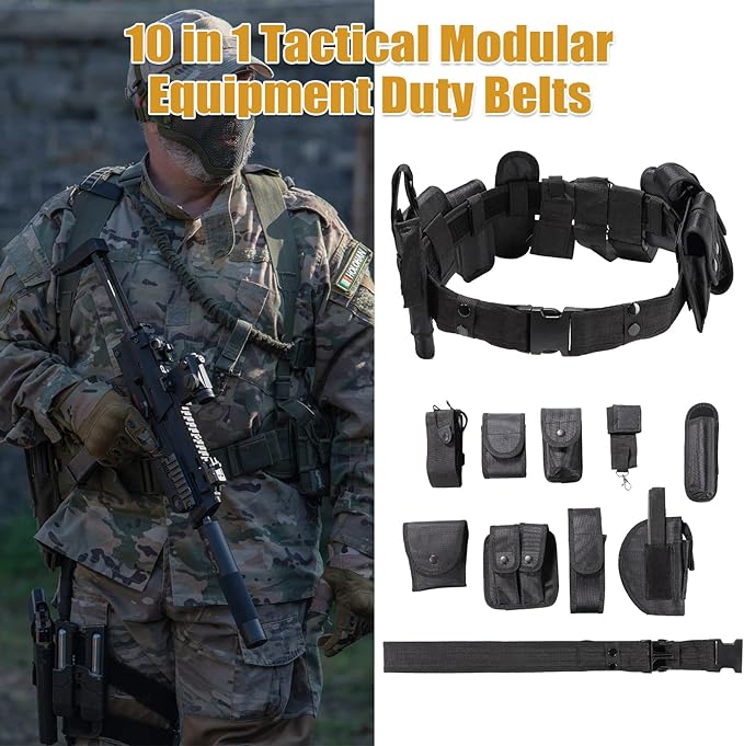 10 in 1 Police Security Duty Belts, Law Enforcement Tactical System | Nylon, Versatile Military Modular Equipment System, Duty Belt Set for Law Enforcement, Ultimate Tactical Belt Set - Image 6