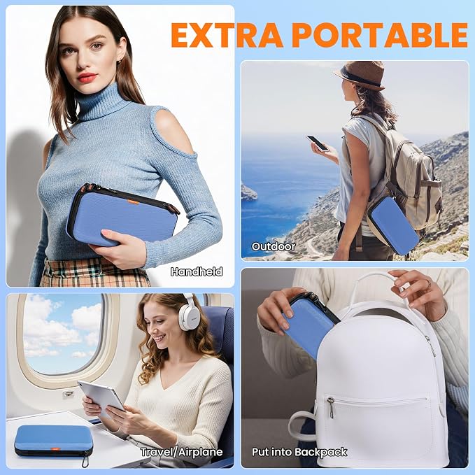 Hard Shell Carrying Case, Electronics Organizer Travel Case | Double-Layer ,Portable Tech Zipper Pouch for Charger, Phone, Power Bank, External Hard Drive & USB Flash Drive - Image 6