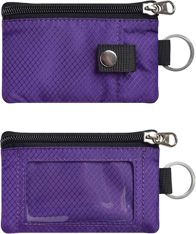 CHENSPRX Minimalist RFID Blocking Small Wallet with ID Window,WaterResistant Zip Id Case Wallet with Lanyard Keychain for Cards,Cash,Travel,Women,Men - Image 2