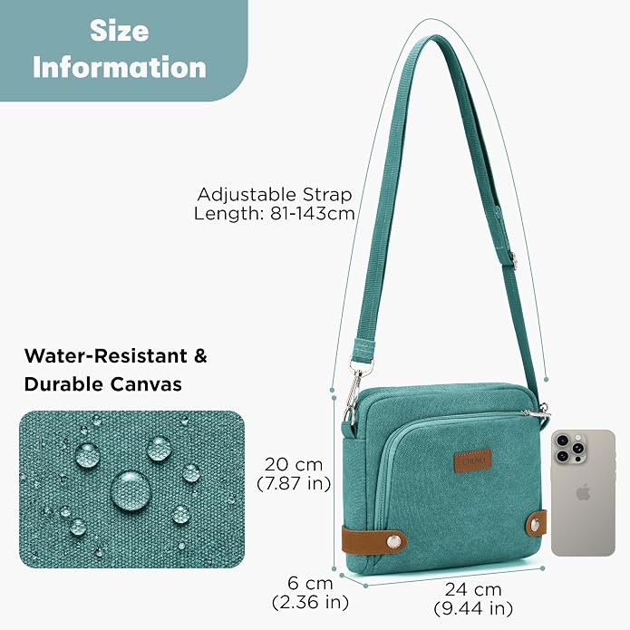 Anti Theft Crossbody Bag for Women, RFID Blocking Travel Purse Slash Proof | CHUNLI Pickpocket Proof Crossbody Bags, Travel Purse Bag with Lockable Zippers & Slash Resistant Strap - Image 7
