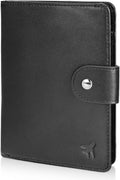 Polare Luxury RFID Blocking Leather Passport Holder Travel Wallet For Men and Women (Black(Snap Version)) by polareoriginal