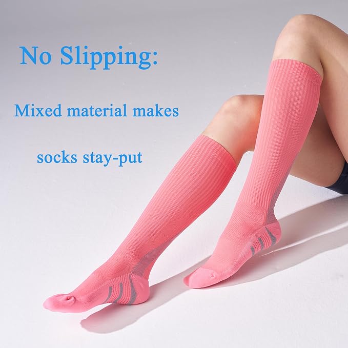 4 Pairs Compression Socks For Women and Men 20-30mmHg Graduated Compression Circulation Support Socks For Travel - Image 4