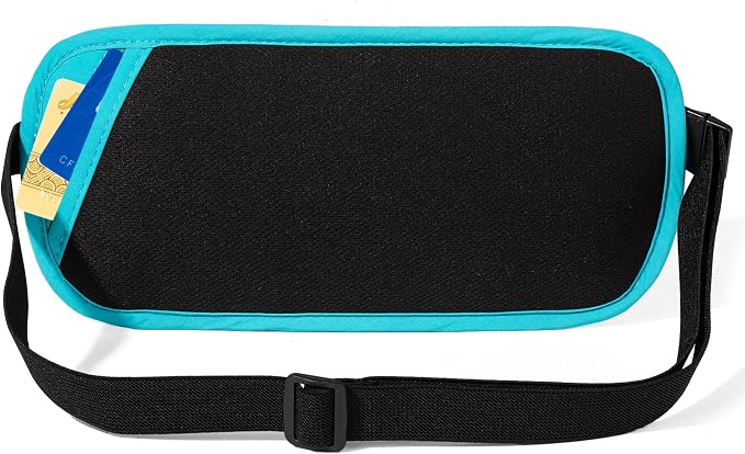 Money Belt - Slim Passport Holder RFID Blocking Travel Wallet Undercover Fanny Packs for Men Women - Blue - Image 6