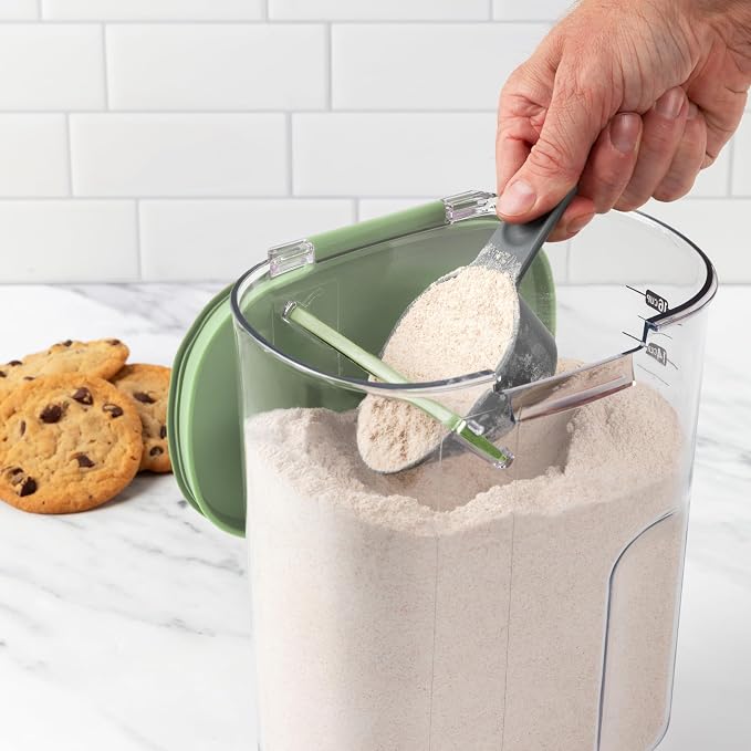 ProKeeper+ Airtight Food Storage Container Set – Clear Plastic Flour and Sugar Canister Set with Magnetic Accessories for Kitchen Organization (Pistachio, 9-Piece) - Image 6