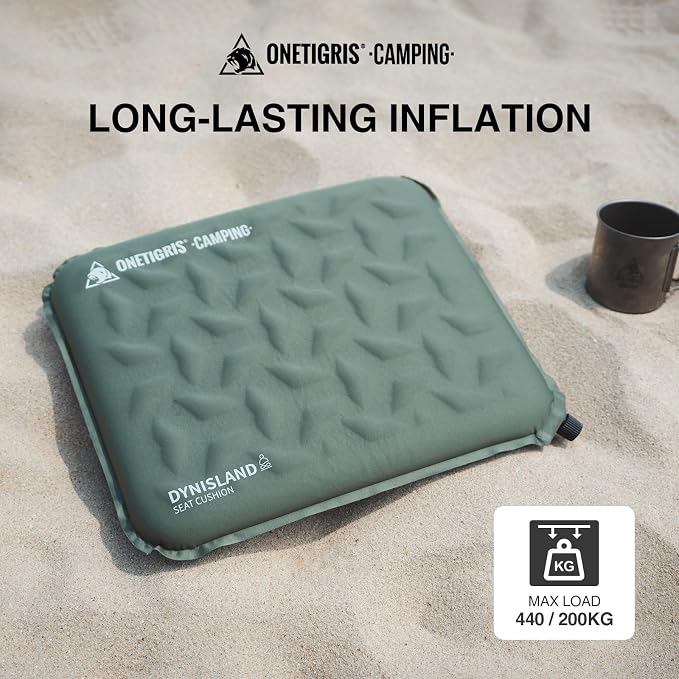 ONETIGRIS Inflatable Seat Cushion, Lightweight Waterproof Seat Pad | Lightweight waterproof inflatable cushion for camping, stadiums, travel, office chairs, car seats and outdoor events - Image 2