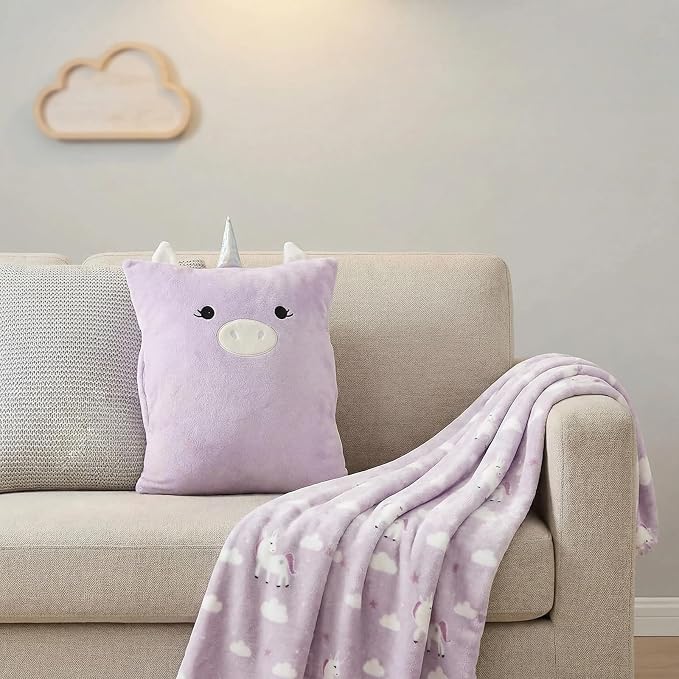 3-in-1 Kids Travel Pillow and Blanket Set | Snuggle Pillow with Hand Warmer, 40x60 inches Unicorn Blanket for Girls Compact, Perfect for Travel, Camping, Home and Office - Image 6