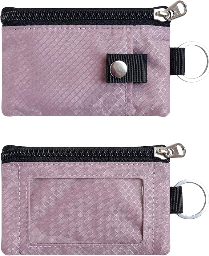 CHENSPRX Minimalist RFID Blocking Small Wallet with ID Window,WaterResistant Zip Id Case Wallet with Lanyard Keychain for Cards,Cash,Travel,Women,Men - Image 3