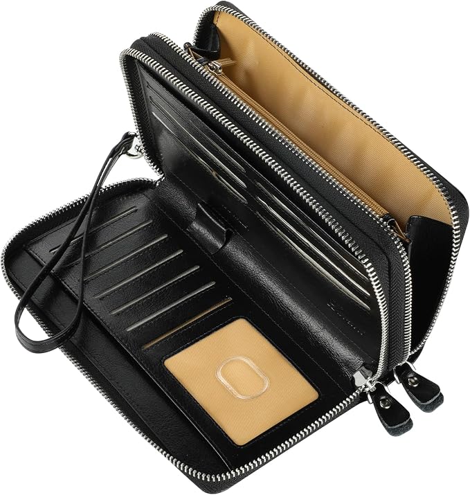 Small Compact Women Wallet RFID Blocking Genuine Leather Bifold Purse with ID Windows - Image 5