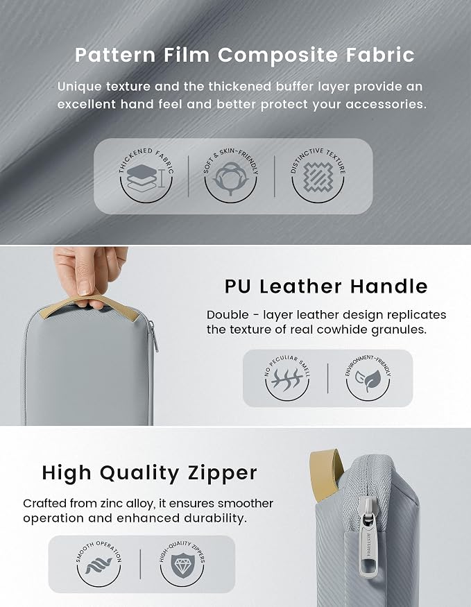 Travelkin Travel Tech Organizer Case Electronics Organizer For Cord Small | Portable Cable Organizer Travel Case, Charger Organizer Bag, Lightweight Tech Pouch For Card,Usbs, Travel Essentials - Image 5