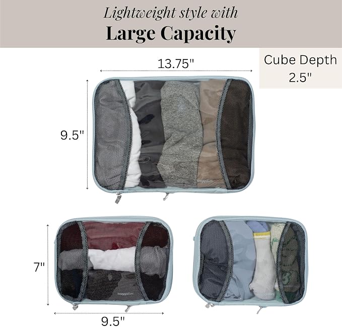 Baggallini Compression Cube 3-piece set - Lightweight Compression Packing Cubes for Travel - Image 4