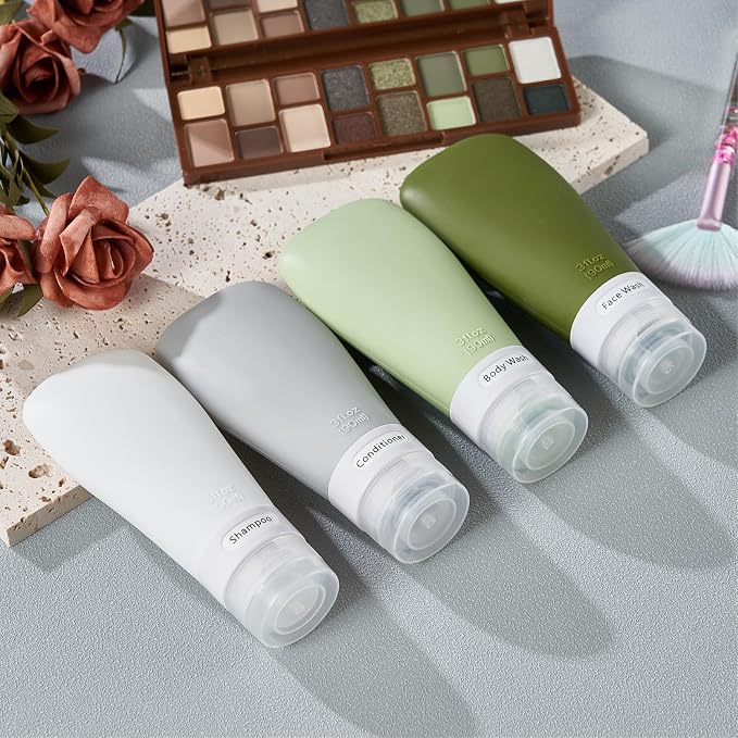 INSFIT Travel Bottles for Toiletries, TSA Approved 3oz Travel Size Containers, BPA Free Leak Proof Squeezable Silicone Tubes for Shampoo Conditioner Lotion Body Wash with Labels - Image 6