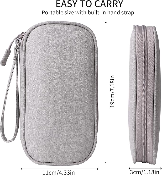 Universal Cable Organizer - Electronics Accessories Bag for Charger, Phone, Memory Card, Travel Gadget Bag (Grey) - Image 2