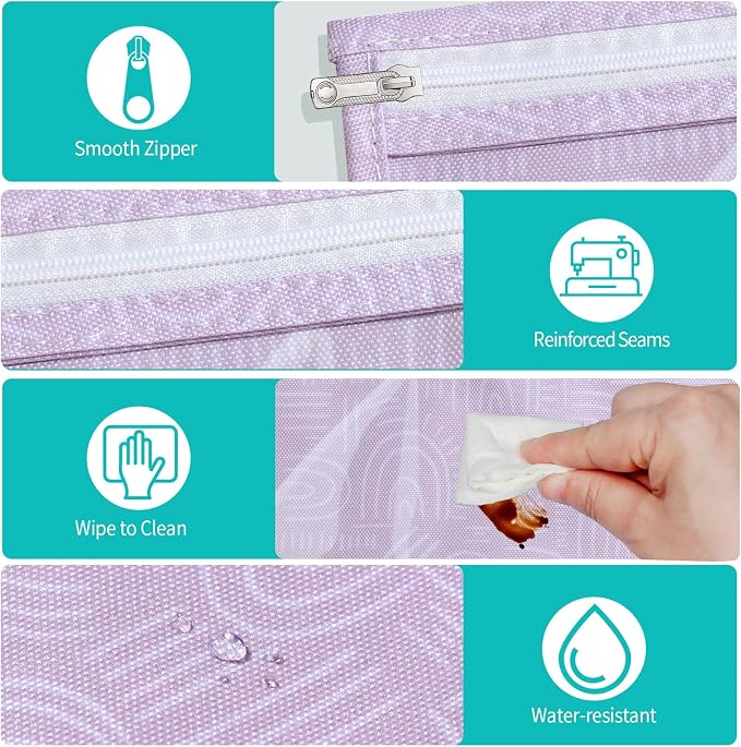 HIONXMGA Set of 3 Diaper Bag Organizing Pouches, Space-Saving, 3 Large Size | Clear Front Toiletry Bags Waterproof Zipper Pouches for Women Kids Toiletries Baby Essentials Well-Organized Carry, Wander - Image 5