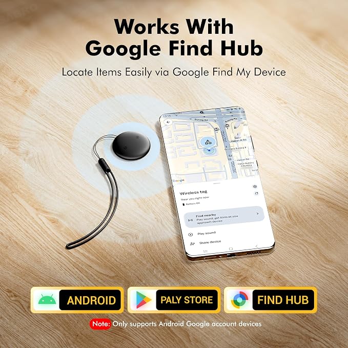 Bluetooth Tracker 4-Pack Smart Tag for Android & Samsung | 3-Year Battery Life, IP66 Waterproof,100db, Item Finder for Keys, Wallet, Luggage. Works with Google Find Hub. - Image 2