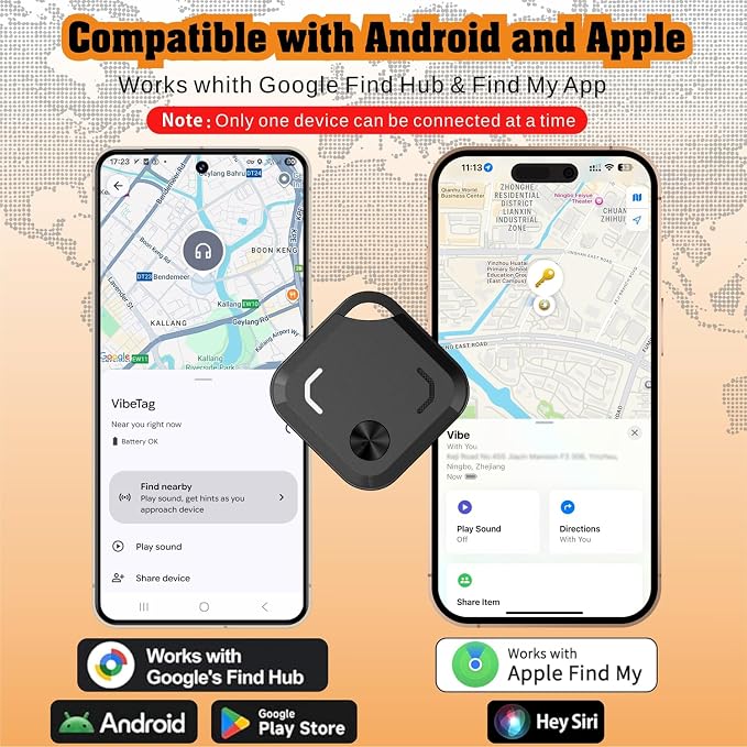 Reyke Dual-System Bluetooth Tracker Tags for Android & iOS, 4 Pack | Works with Apple Find My or Google Find Hub, Dual-System Bluetooth Item Finder for Keys, Luggage, Backpacks and Wallets - Image 2