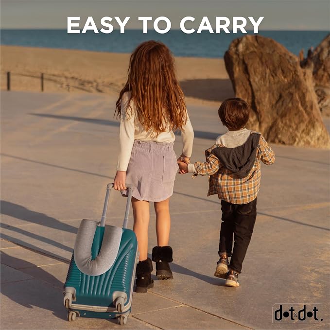 Dot&Dot Twist Memory Foam Kids Travel Pillow, Bendable Neck Pillow for Airplane, Car and Home, 23-Inch Adjustable Roll with Washable Cotton Cover - Image 4