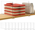 HBlife 10 Pack Clear Shelf Dividers, Vertical Purse Organizer for Closet Perfect for Sweater, Shirts, Handbags in Bedroom and Kitchen, Adjustable Acrylic Bookshelf for Organization by HBlife