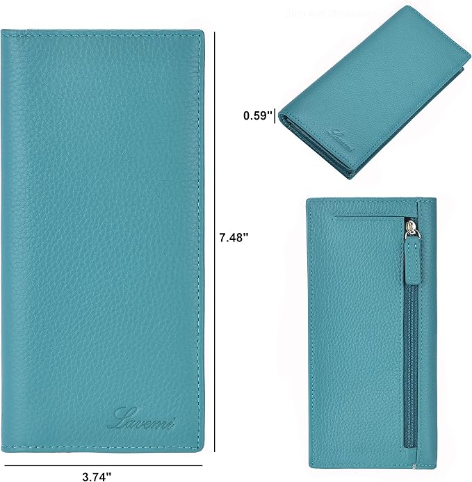 Ultra Slim Thin Leather Women Wallet RFID Blocking Credit Card Holder Bifold Long Ladies Billfold - Image 6